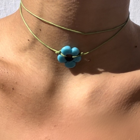 Handmade Glass Flower Choker / Necklace / Body Jewlery - Picture 6 of 6